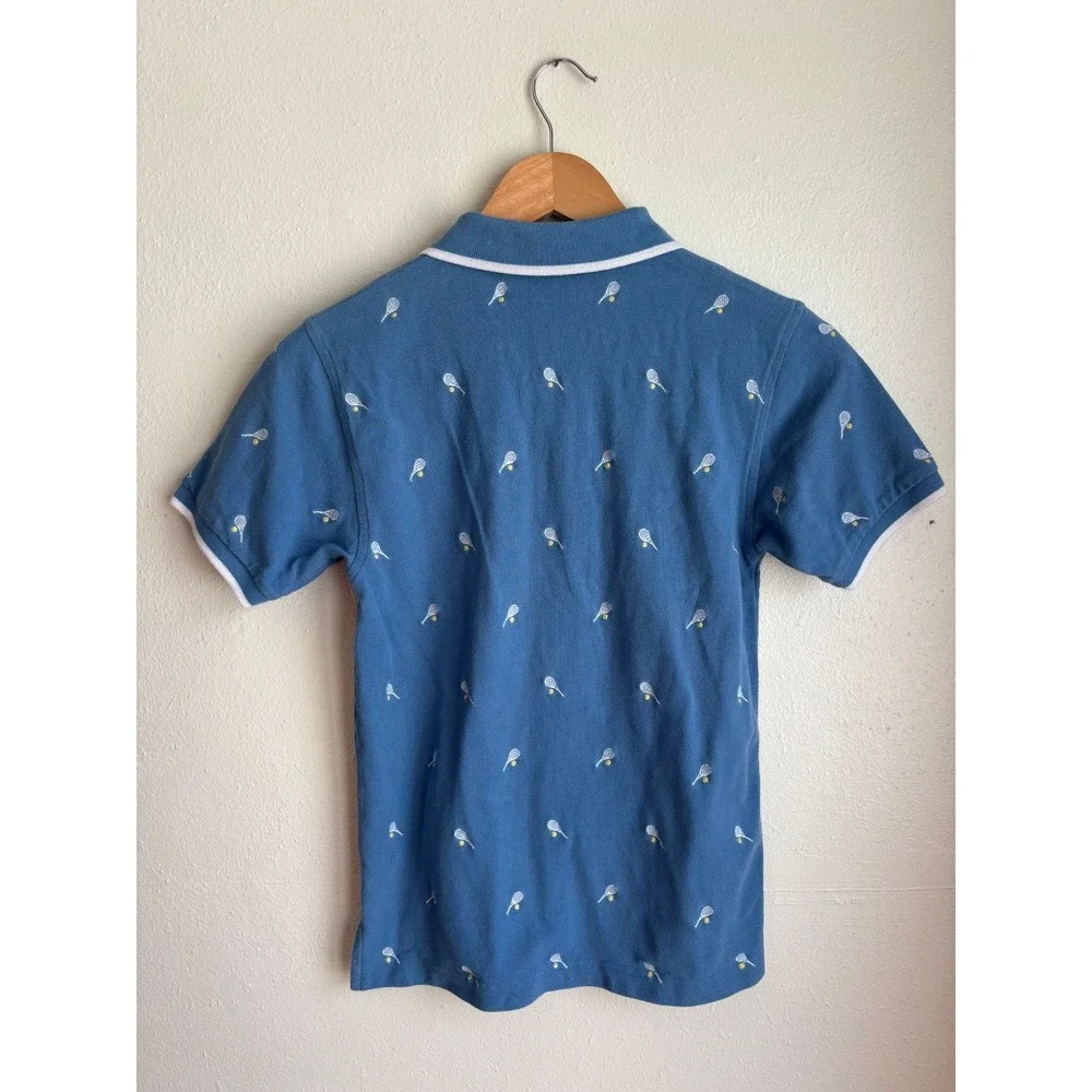 Hartstrings Kids Blue Tennis Print Short Sleeve Polo Shirt‎ Size 10